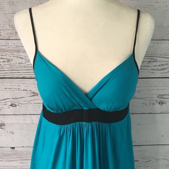 Guess turquoise blue sundress medium rayon smocked spaghetti strap babydoll mini - Picture 6 of 6